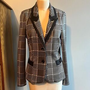 VENUS Black and White Blazer Tailored Checkered Design